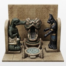 Guardian Statues Shrine Diorama 3D Printed Gray Terrain 32mm 1:18 1:12 Scale picture