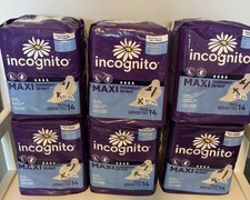 Incognito Maxi Pads Overnight 14 Ct Lot Of 6 Packs=84 Total Hypoallergenic  picture