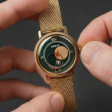Green Raketa Copernicus 1980s Vintage Soviet Wrist Watch. Personalized Watch picture