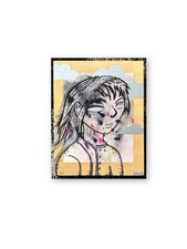 Lvl23 Original Painting Portrait Mixed Media on Wood Panel Signed 2023 Lowbrow A picture
