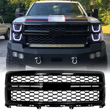 Fit For 2014-2015 Silverado 1500 LTZ Honeycomb Grille Replacement Gloss Black picture