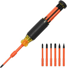 Klein Tools 32306INS 6-In-1 Insulated Multi-Bit Screwdriver, Multi-Bit Driver wi picture