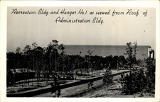 Glynco GA Recreation Building and Hangar c1940s Real Photo Postcard bhn picture