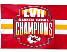 Kansas City Chiefs Super Bowl LVII Championship 4 COLOR Flag 20 in x 30 in NEW picture