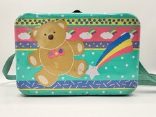 Vintage 1985 1987 Sanrio Bear Rainbow Tin Box Made in Japan Kawaii 80s picture