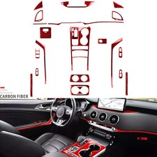 30Pcs Red Carbon Fiber Kits Full Interior Trim Cover For Kia Stinger GT 2018-23 picture