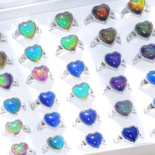 20-100Pcs Mixed Mood Rings Silver Plated Temperature Color Changing Rings picture