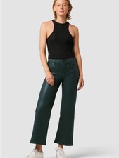 Hudson Women's Rosie High-Rise Wide-Leg Coated Scarab Jeans Size 31 NEW picture