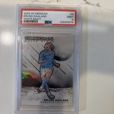 Erling Haaland 2023-24 Panini Obsidian White Night SSP PSA 9 MINT #6 picture