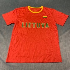 From.Lt Lithuania Souvenirs Factory Mens T-Shirt Size L Red Short Sleeve Graphic picture
