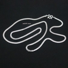 Pure 999 Fine Silver Necklace Women's 1.8mm Wheat Chain Link 18inch /4-5g picture
