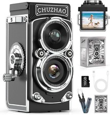 CHUZHAO Digital Camera Retro, 12MP Portable TLR Style Twin-Lens Vintage Camera picture