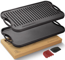 Plancha Parrilla Hierro Fundido Reversible 17