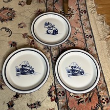 Dansk Bistro Christmas Plates Santa Snowman Tree, Set of 3Retired  picture