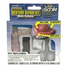 Complete Denture Repair Kit Multi-Purpose with Teeth RE-LINE - REPAIR -  REPLACE picture