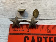 ORIG WWII USN USMC 2 STAR MAJOR GENERAL RADM STAR CAP COLLAR INSIGNIA STERLING picture