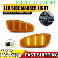 For Jeep Renegade 2015 2016-18 Amber LED Front Fender Side Marker Light 2X 1~10X picture