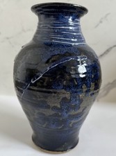 Rare Edna Arnow 10” Signed Stoneware Vase Chicago Studio Pottery MCM Vintage picture