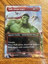 MTG Hulk, Always Angry Borderless #502 Marvel Super Heroes Commander NM picture