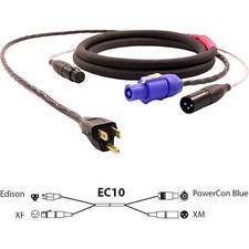 Pro Co Sound EC10 Siamese Twin AC and Audio Combo Cable - 75' FT - XLR/Powercon picture