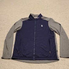 KJUS Retention Jacket Mens 52 Large Blue Full Zip Performance Golf Walk Preppy picture