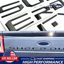 For F-250 350 Super Duty Premium Rear Tailgate Inserts ABS Letters Gloss Black picture