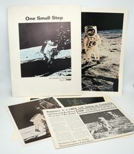 Vintage 1969 NASA Apollo 11 Photo Prints, Newpaper Original TRW Memorabilia RARE picture