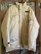 Vintage FUBU The Collection Mens XL Beige Nylon Lined Full Zip Jacket Pre-Owned picture