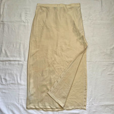 Satin Midi Skirt Urban Outfitters Women’s Gold Midi Skirt S Elastic Waist Zipper picture