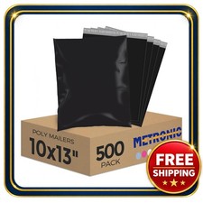 Poly Mailers 10x13 Black 500 Pack Self-Sealing Waterproof Puncture-Resistant picture