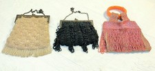 #33 Antique Purses Lot of 3 Victorian Beaded to 1930 Flapper Style Mix of Styles picture