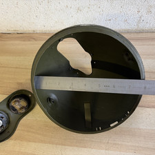 VINTAGE LUCAS 8 INCH MOTORCYCLE HEADLAMP WITH AMMETER AND SWITCH picture