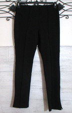 Ophelia Roe Pull On Knit Pants Women's Size M Black Zip Bottoms Elastic Waist picture