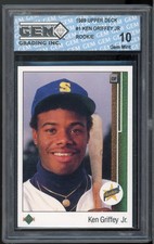 1989 Upper Deck #1 Ken Griffey, Jr. Rookie GEM Grading 10 Gem Mint. HOF picture