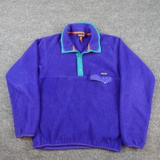 Vintage Patagonia Synchilla Jacket Mens Large Purple Teal Fleece USA Pullover 90 picture