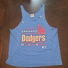 Vintage 1992 Hanes Heavyweight LA Dodgers Tank Top Mens Large Made in USA  picture