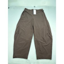 Ruti The Wide-ish Pants Coffee Brown High Rise Stretch Trousers Size 12 NEW picture