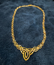 Vintage 10k Solid gold very intricately detailed Celtic necklace. picture