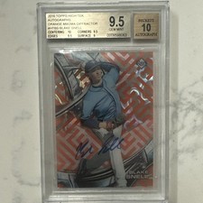 2016 Topps High Tek Blake Snell Orange Magma Auto RC /25 BGS 9.5 On-Card Dodgers picture