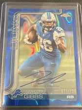 2025 Topps Chrome - Autographs Jahmyr Gibbs #BA-JG Blue Lava Refractor /150 (AU) picture