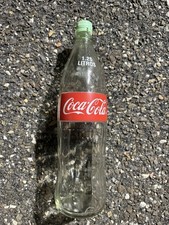 Vintage Coca Cola 1.25 Litros Glass Bottle Green Cap Honduras Import Empty picture