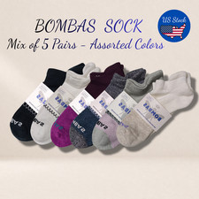 Bombas Unisex Tri-Block Ankle Socks 5 Pair/ Pack -Mix Multicolor - Size S/M/L/XL picture