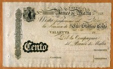 Malta, Banco Di Malta, 100 Lire, 18xx (ca 1886), P-S165, UNC Rare, Remainder picture