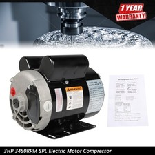 3 HP SPL 3450RPM Electric Motor Compressor Duty 56 Frame 1Phase 115/230V New picture