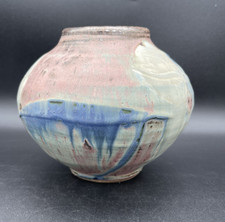 VTG Jerry Kessler Loess Hills Signed Studio Pottery Vase Art Stoneware 5.5” EUC picture