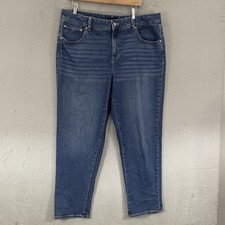 Talbots Everyday Relaxed Jean Womens Size 14 Blue Denim Stretch picture