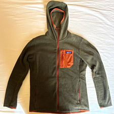 Patagonia Men's R1 Air Fleece Hoodie Green/Brown Size M picture