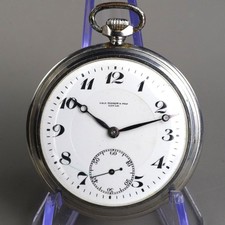 CH.F.TISSOT&FILS LOCLE Vintag Mechanical (Manual) Pocket Watch Gold 46mm picture
