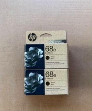 2 New Genuine Sealed HP 68e Black Original Ink Cartridges Expiration 02/2027 picture
