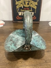 Vintage Italian Verdigris Brass Basket Grape Centerpiece Made in Italy picture